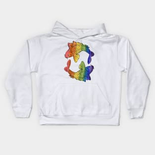 Koi Carp With Rainbow Scales Kids Hoodie